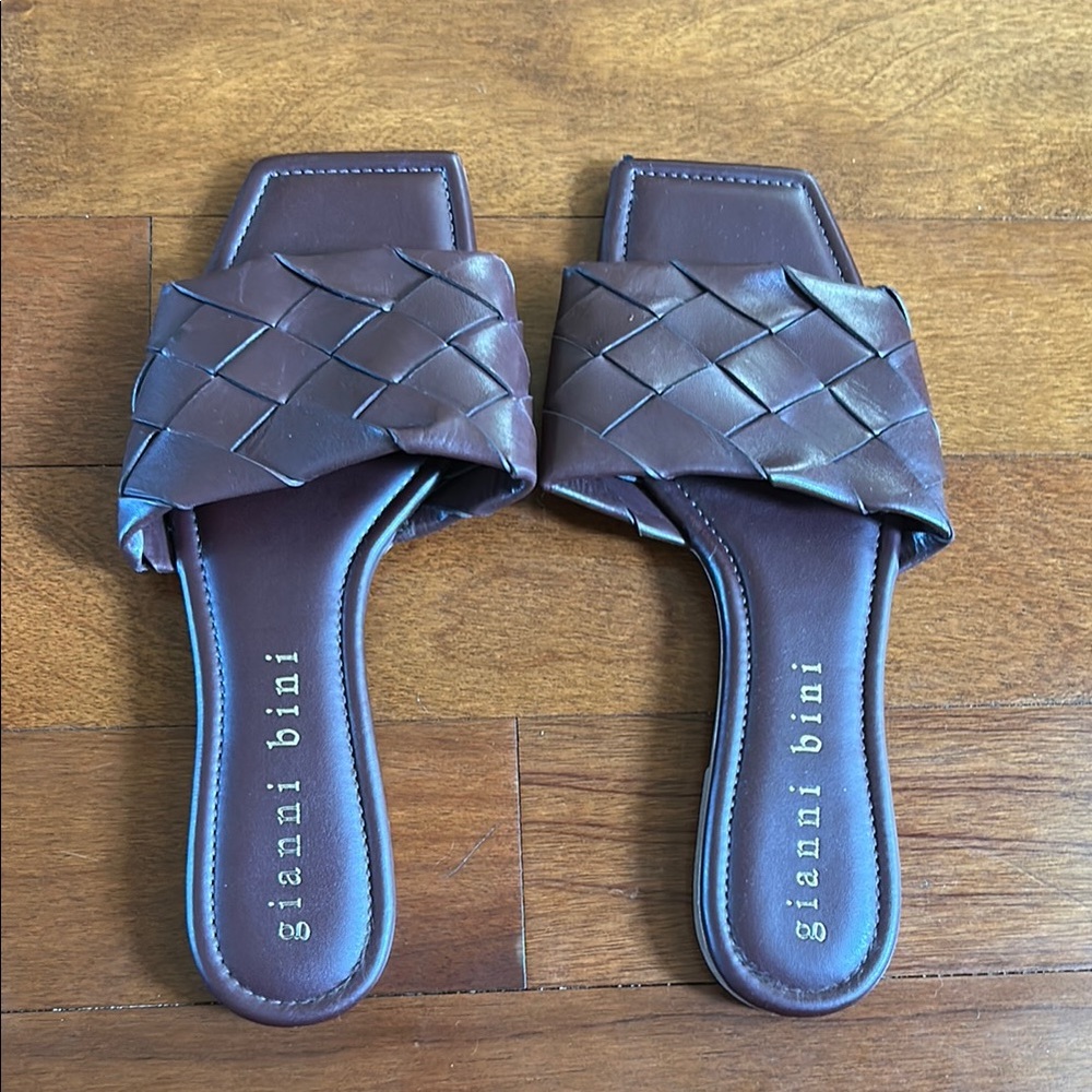 Gianni Bini Dark Brown Woven Sandals